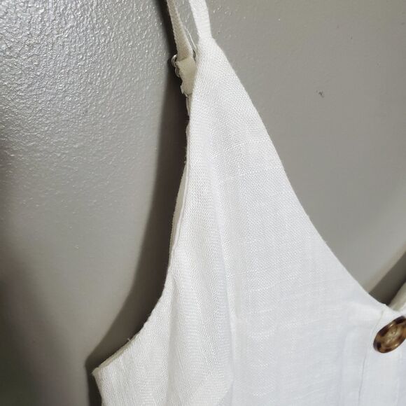 Indikah Romper Size Medium White Spaghetti Strap Cotton Blend By Angel Biba New - Picture 5 of 16